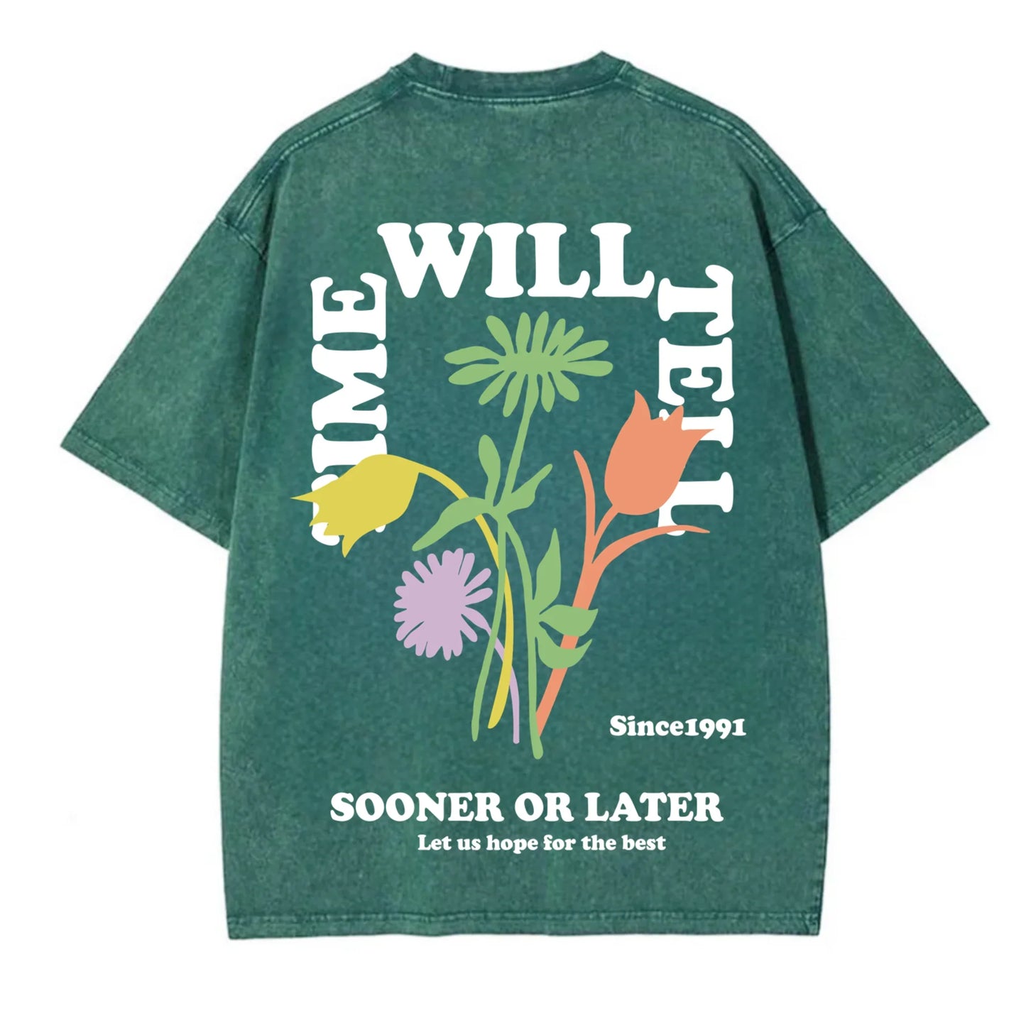 Time Will Heal Acid Washed T-Shirt - Hippies Town