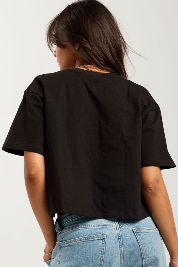 Cropped Oversized T-Shirt (Black) - Hippies TownHippies Town
