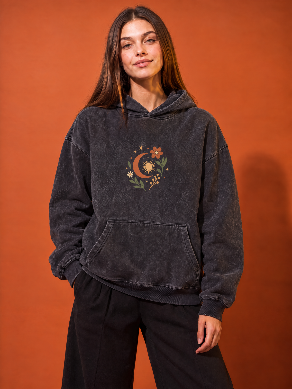Sun Flower Washed Hoodie