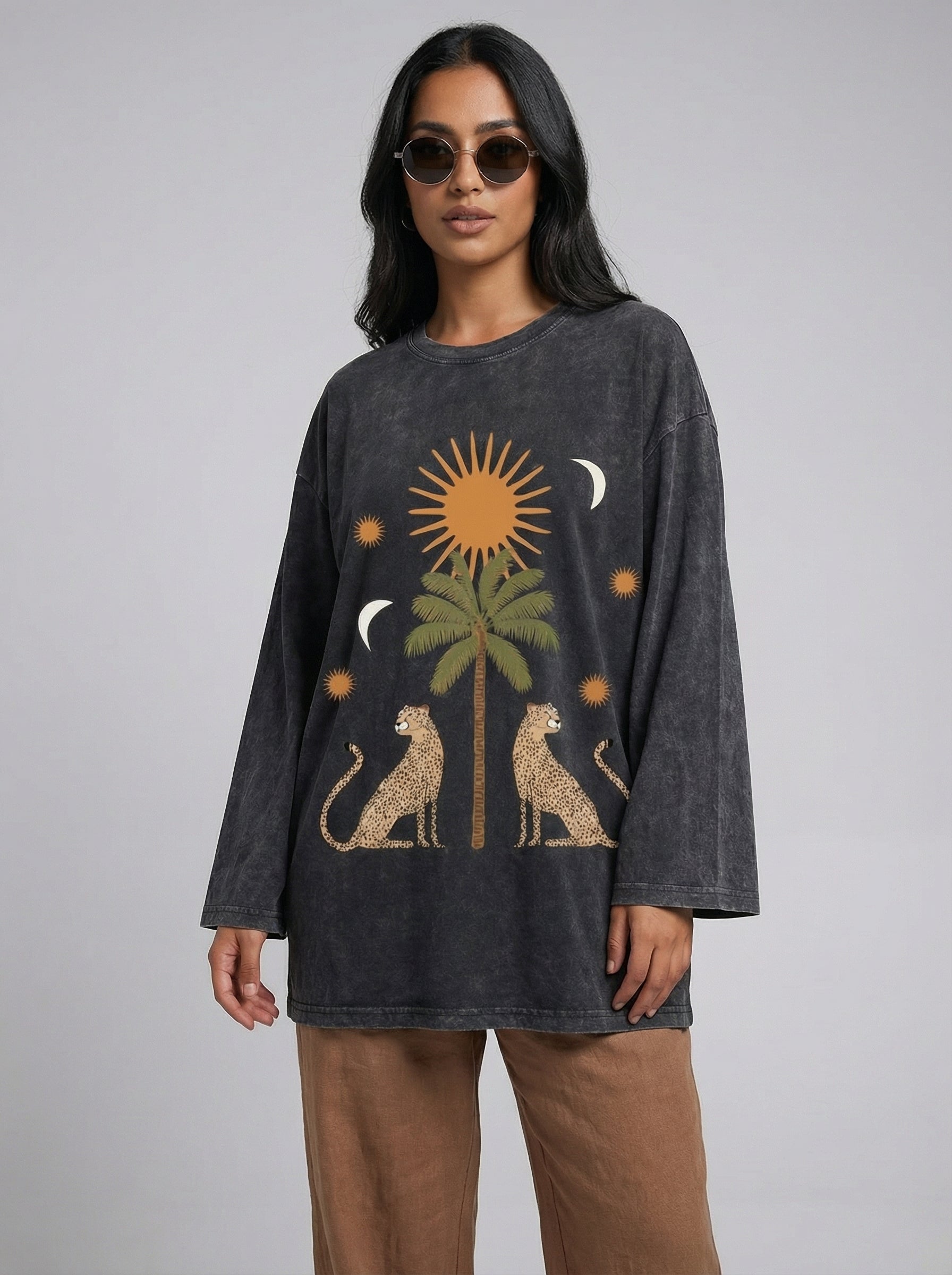 Oasis Long Sleeves Washed T-Shirt
