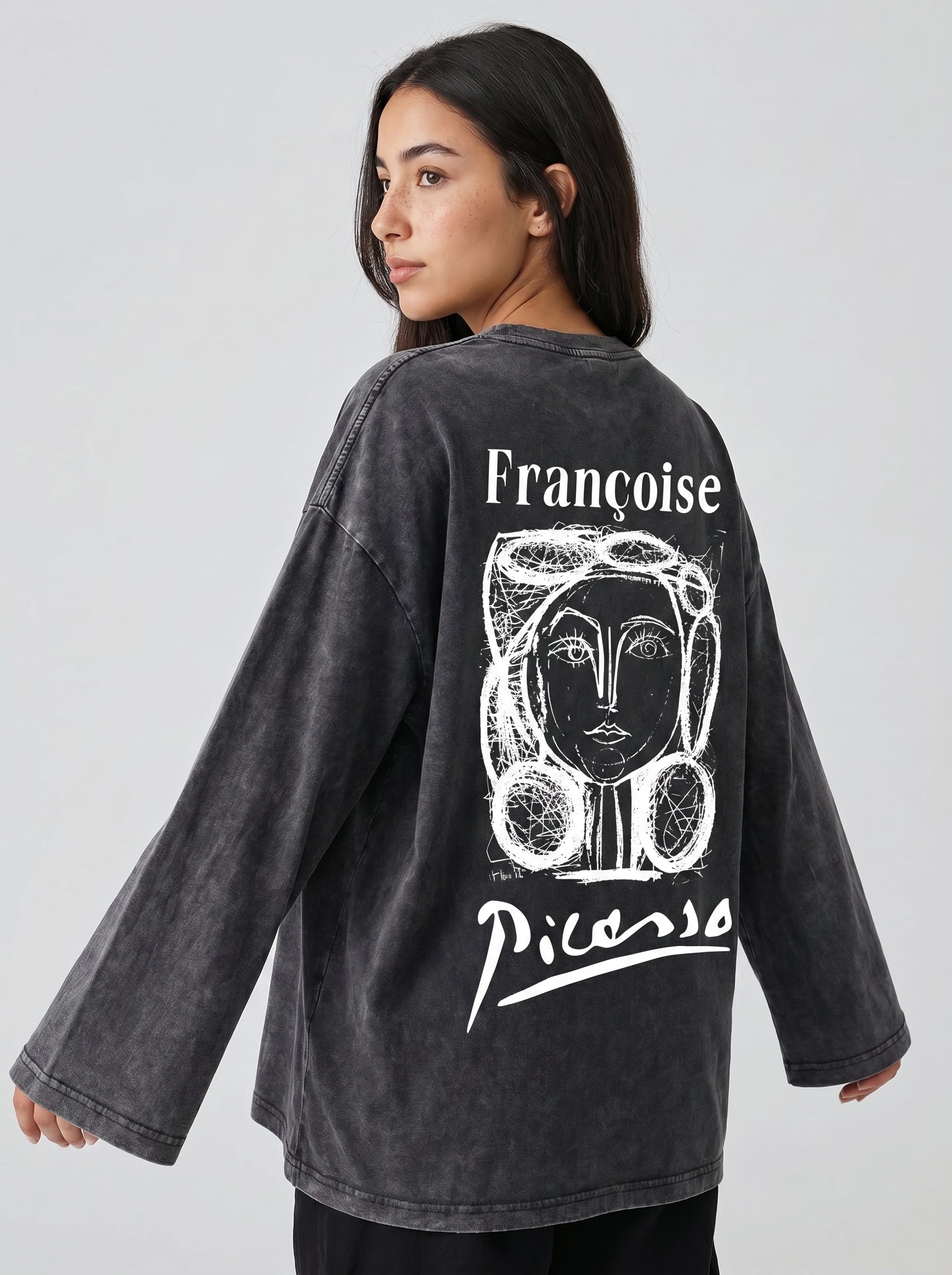 Picasso Long Sleeves Washed T-Shirt
