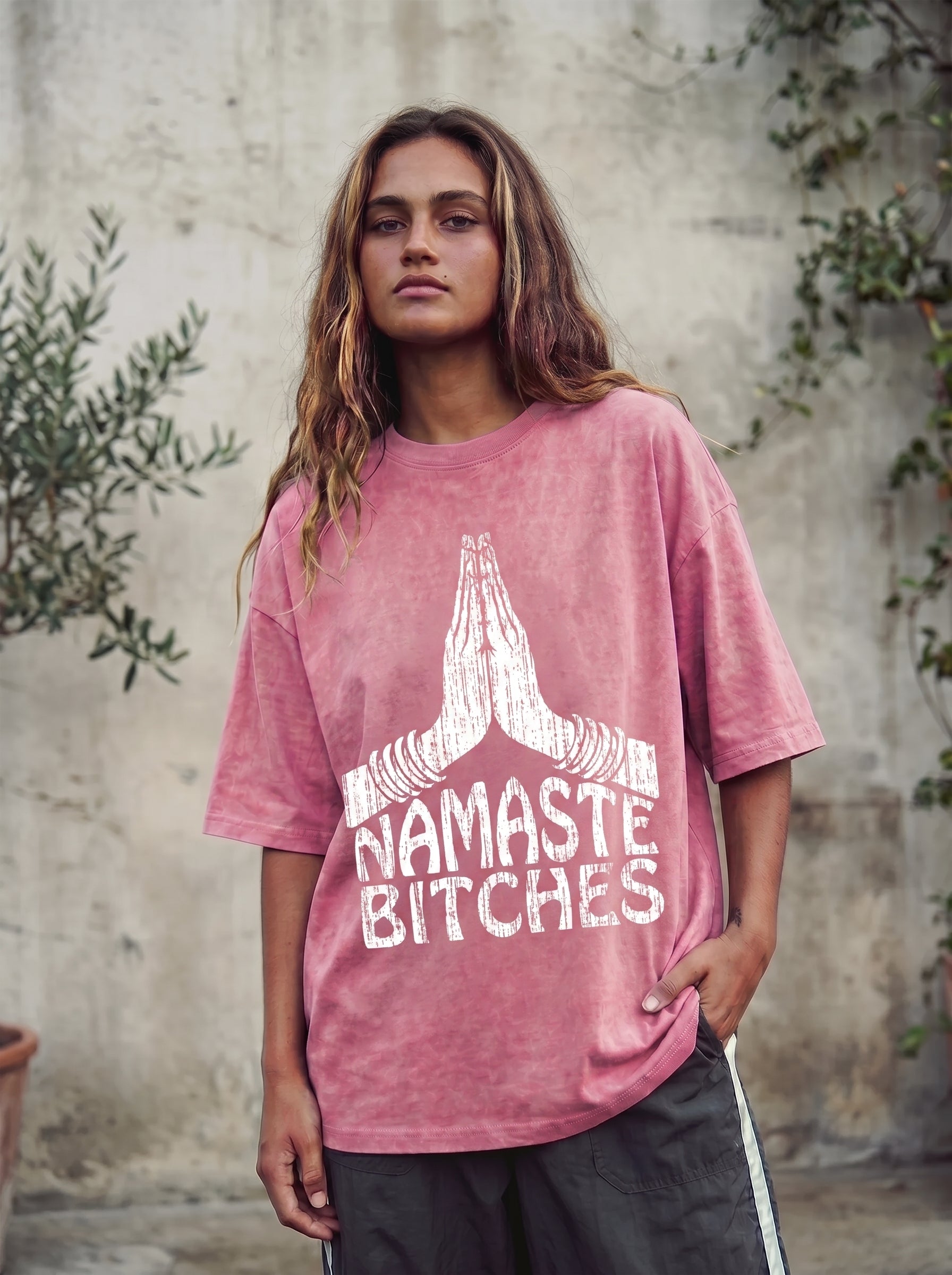 Namaste Bitches Washed T-Shirt