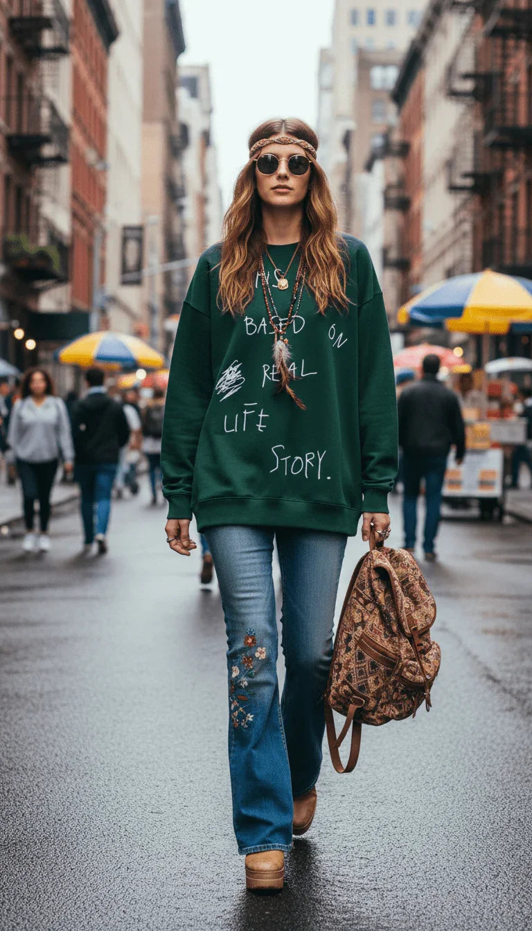 Based On Real Life Story - Hippies TownCrewneckHippies Town