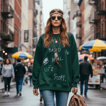 Based On Real Life Story - Hippies TownCrewneckHippies Town