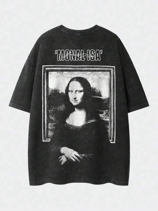 Monalisa Washed T-Shirt - Hippies Town