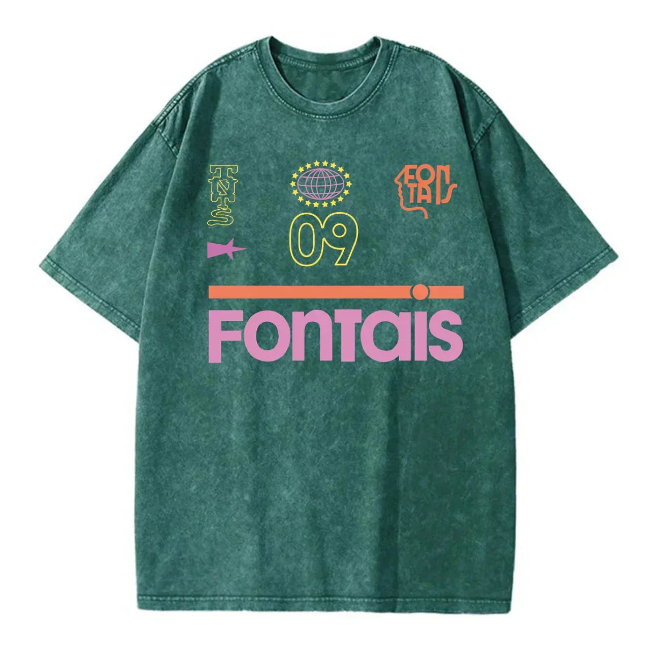 O9 V2 Washed T-Shirt - Hippies Town