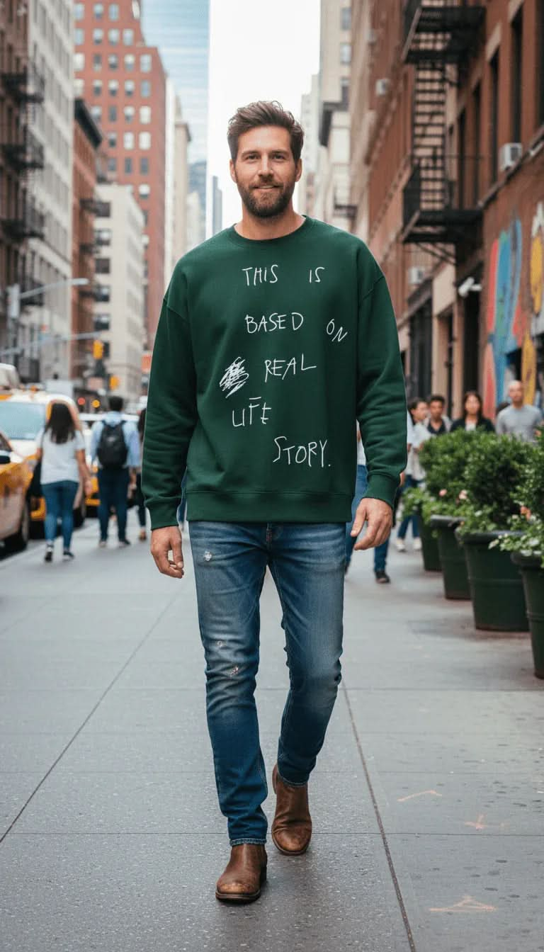 Based On Real Life Story - Hippies TownCrewneckHippies Town