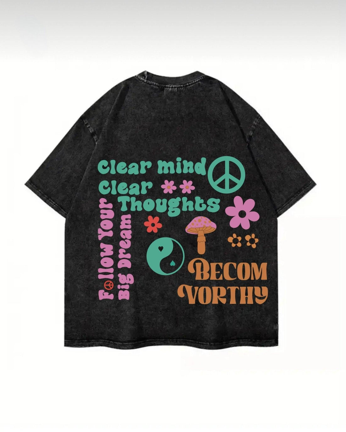 Clear Mind Clear Thoughts Washed T-Shirt - Hippies Town