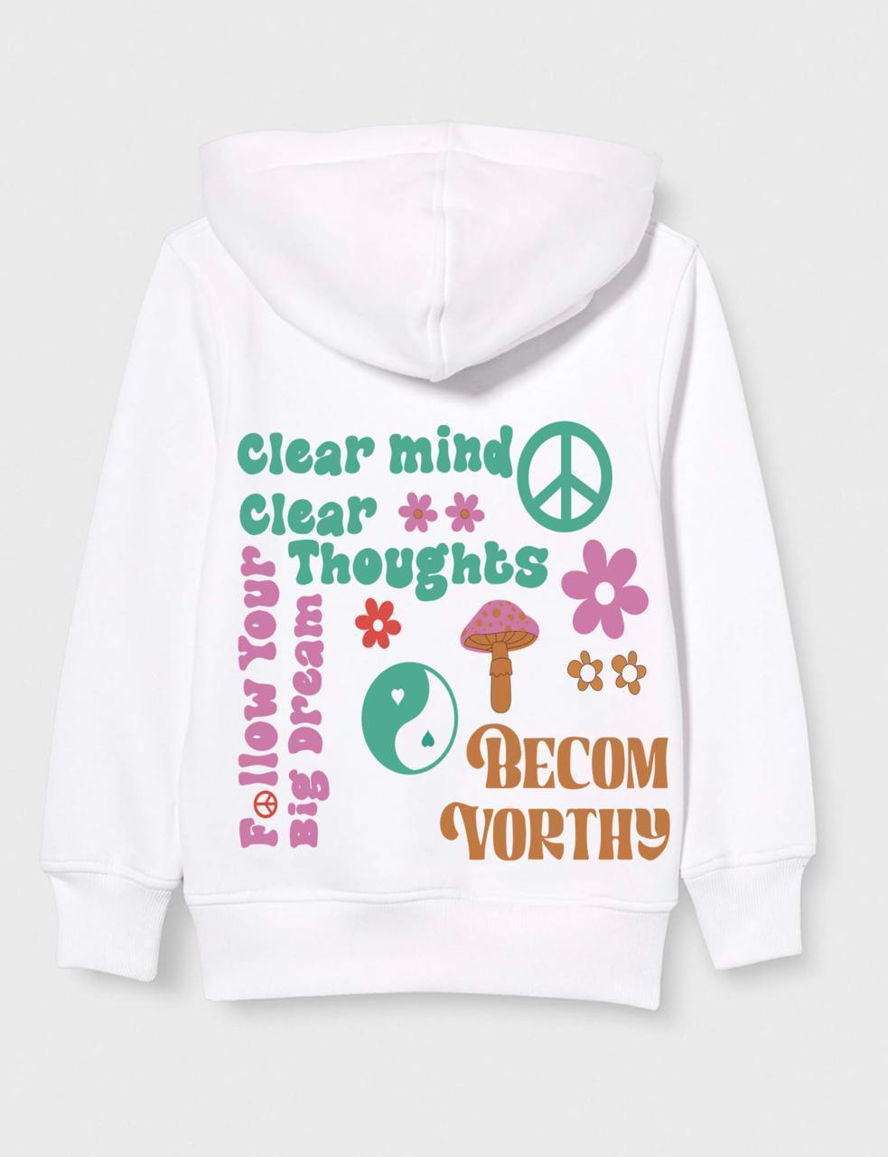 Clear mind Clear Thoughts kids Hoodie - Hippies Town