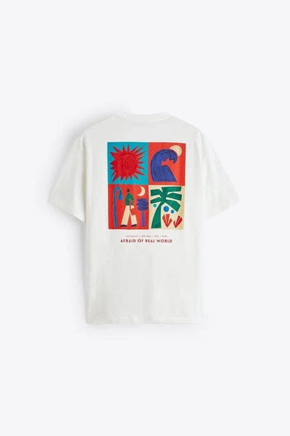 Real world (White) - Hippies TownT-shirtHippies Town