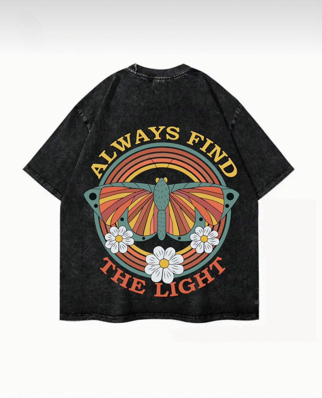 Always Find The Light Washed T-Shirt - Hippies Town
