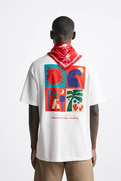 Real world (White) - Hippies TownT-shirtHippies Town