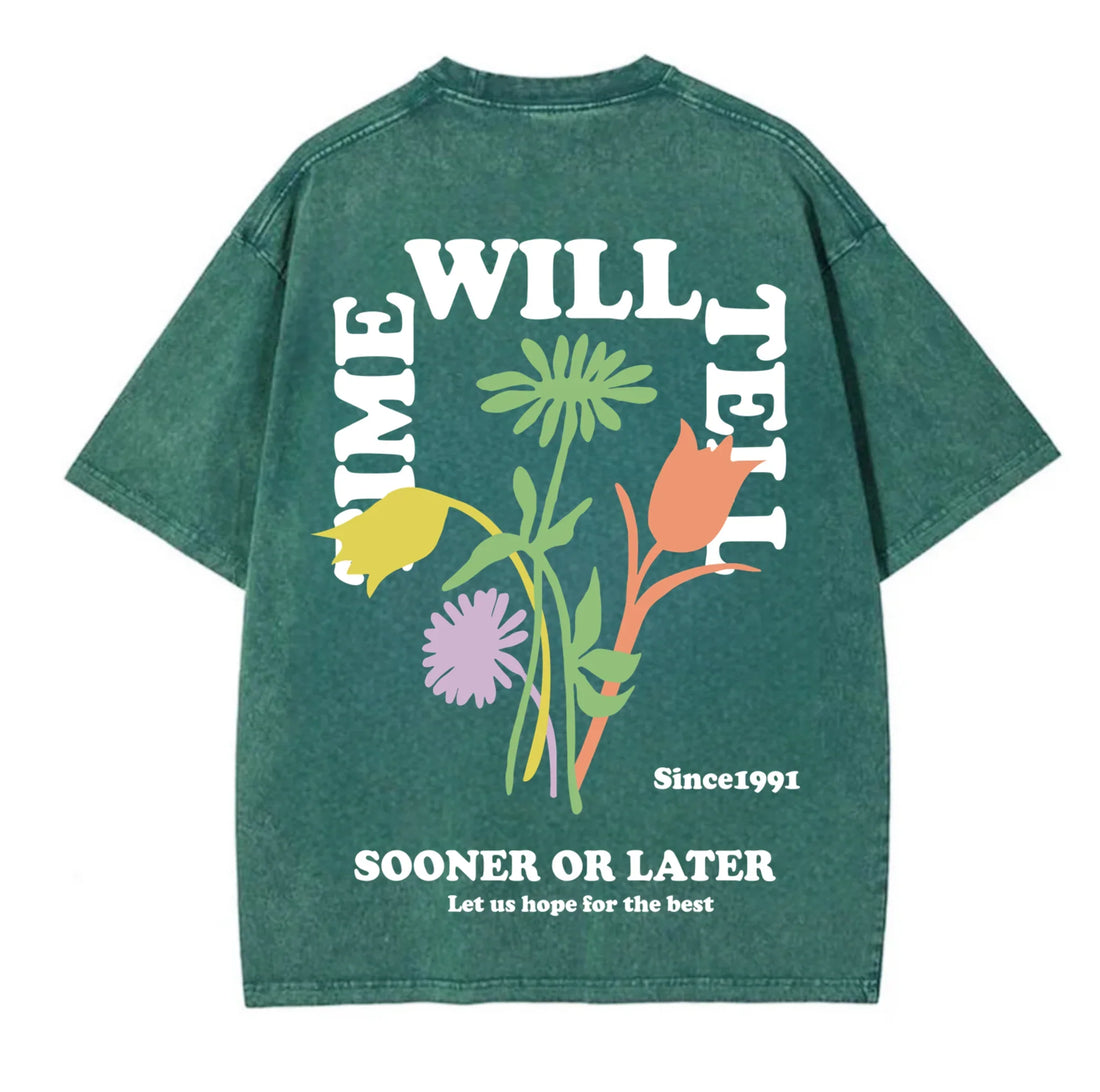 Time Will Heal Acid Washed T-Shirt - Hippies Town