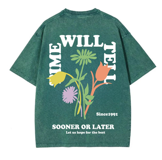 Time Will Heal Acid Washed T-Shirt - Hippies Town