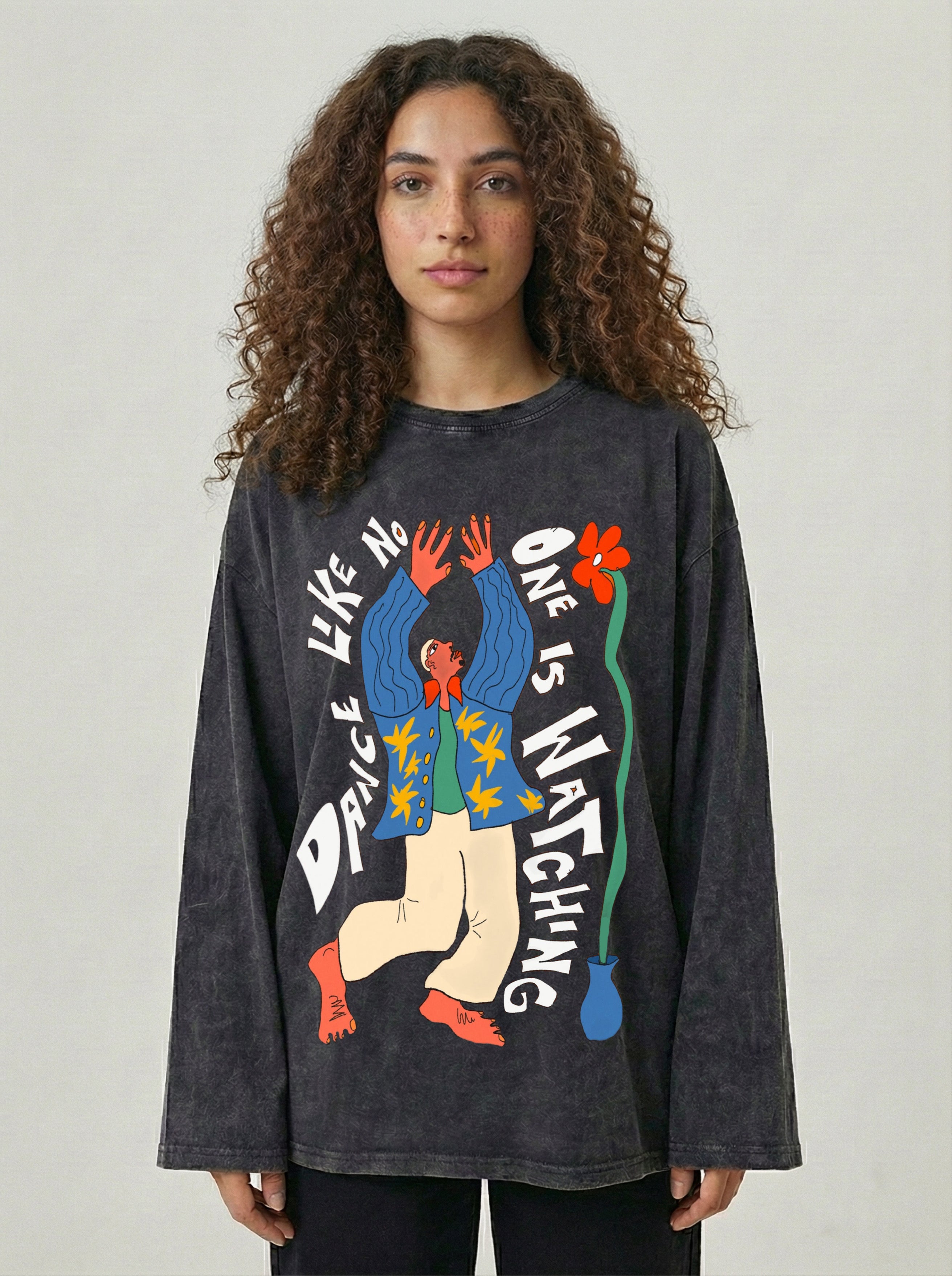 Just Dance Long Sleeves Washed T-Shirt
