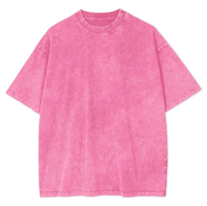 Premium Oversized Washed T-Shirt (Pink)