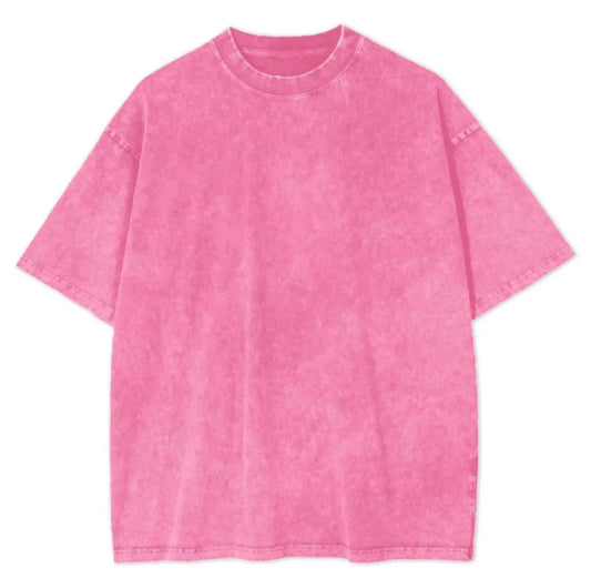 Premium Oversized Washed T-Shirt (Pink)
