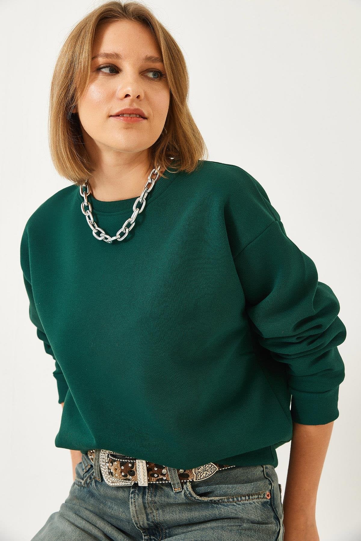 Dark Green Unisex Crewneck
