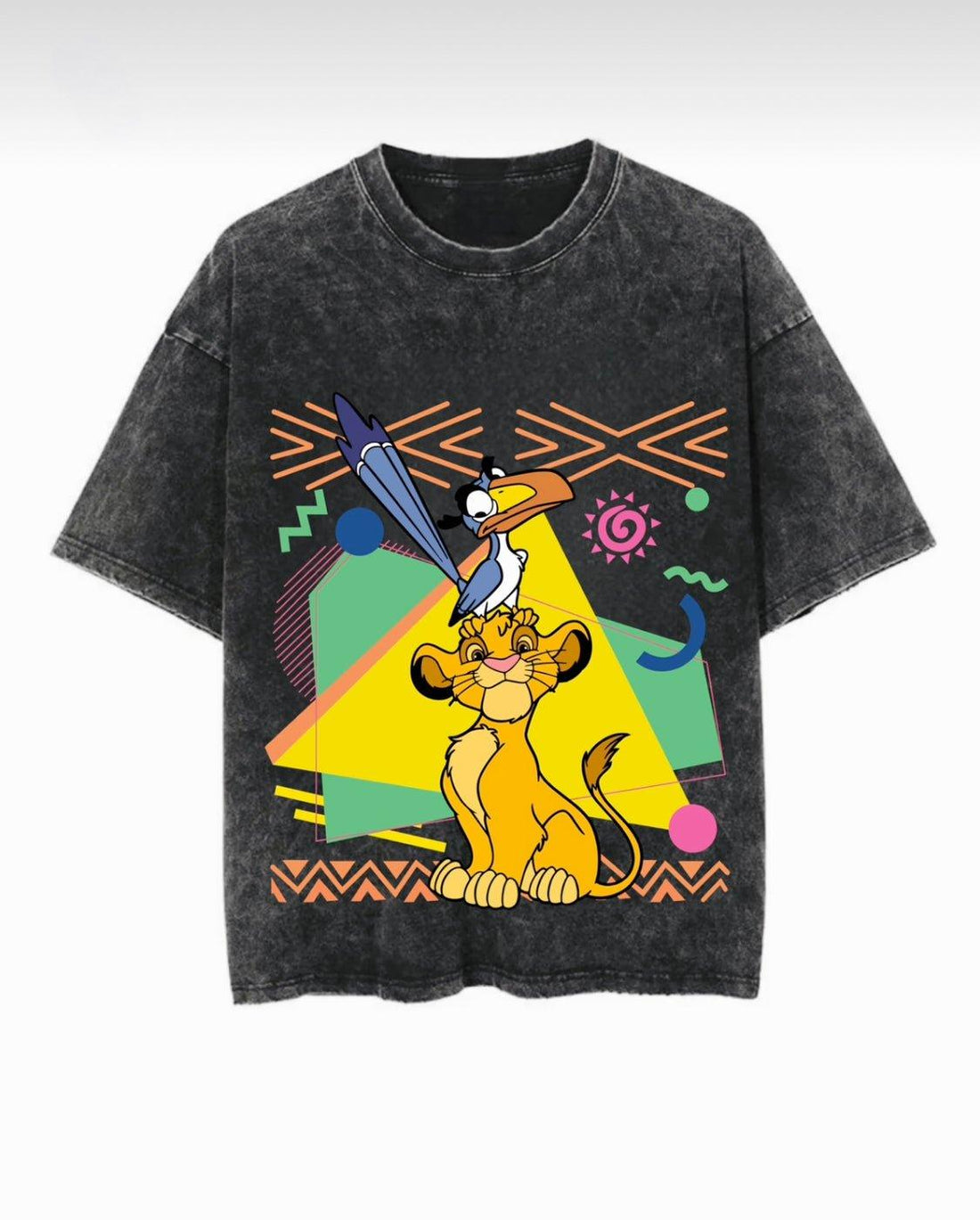 Happy Simba Washed T-Shirt - Hippies Town