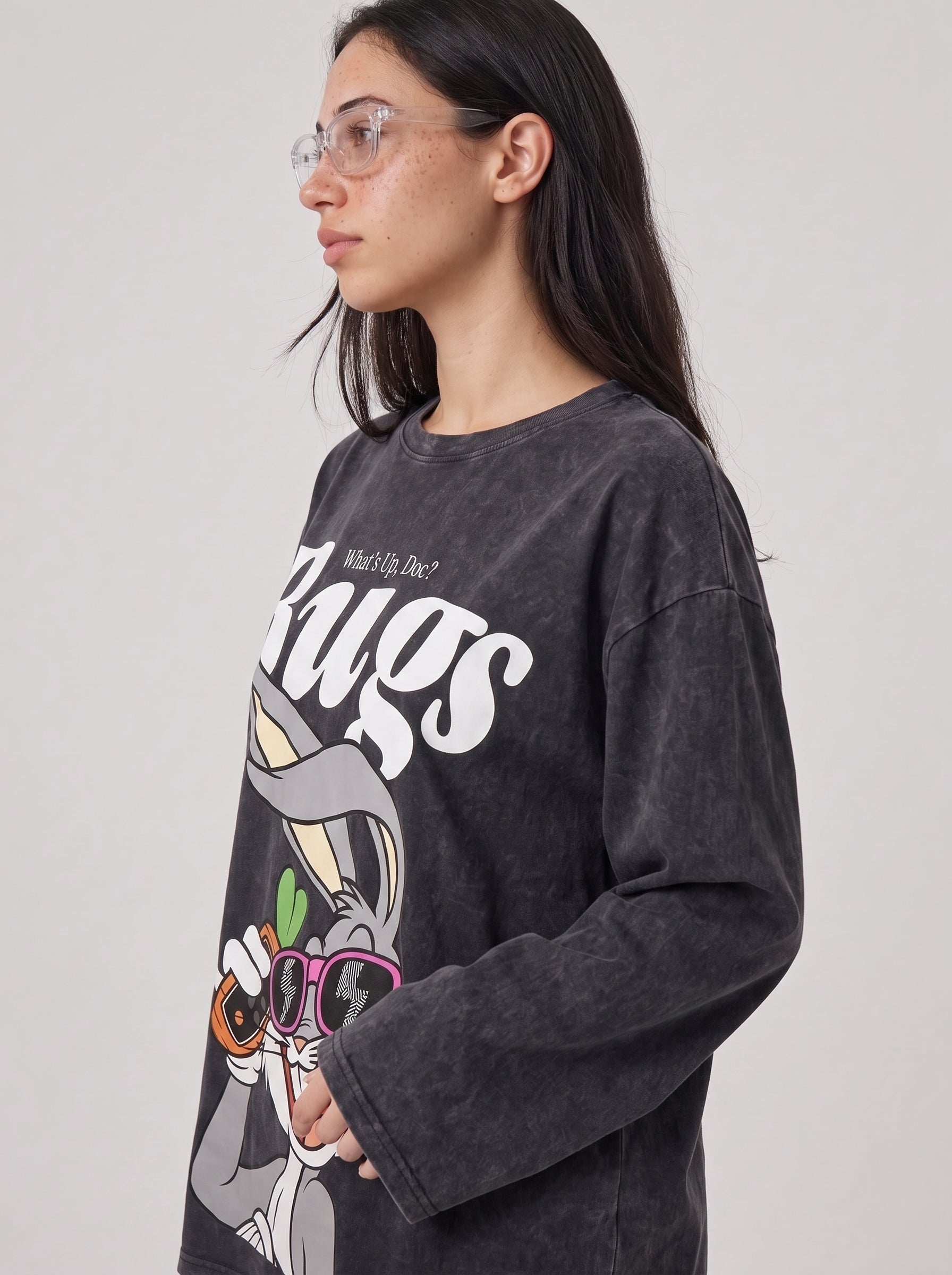 Bugs Long Sleeves Washed T-Shirt