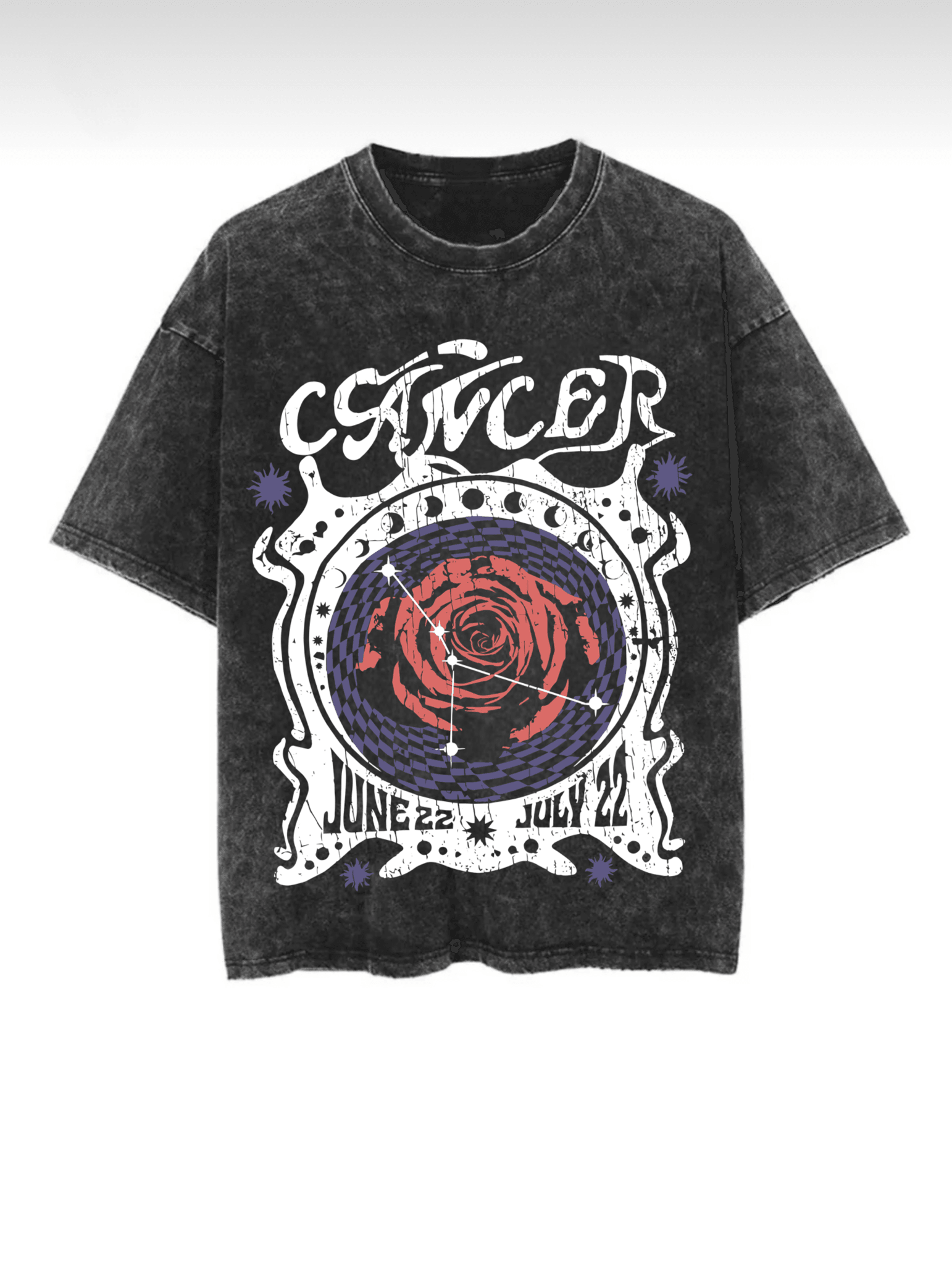 Washed Zodiac T-Shirts - Hippies Town