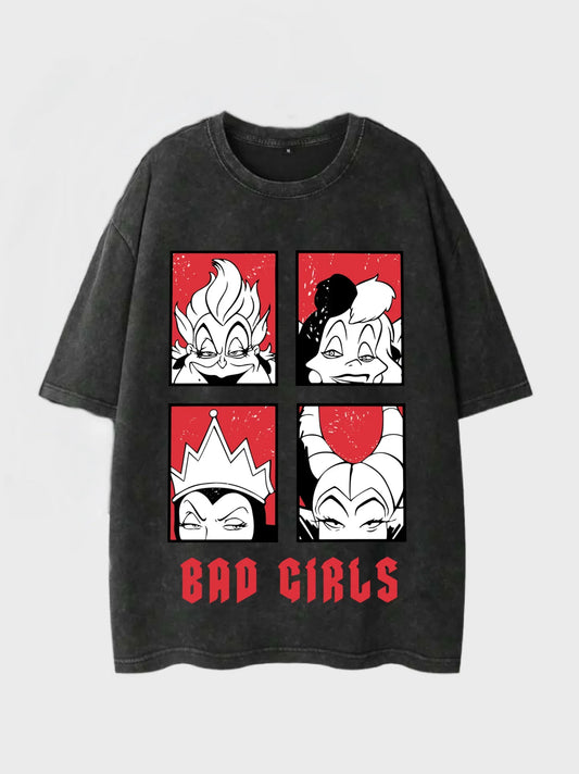 Bad Girls Washed T-Shirts - Hippies Town