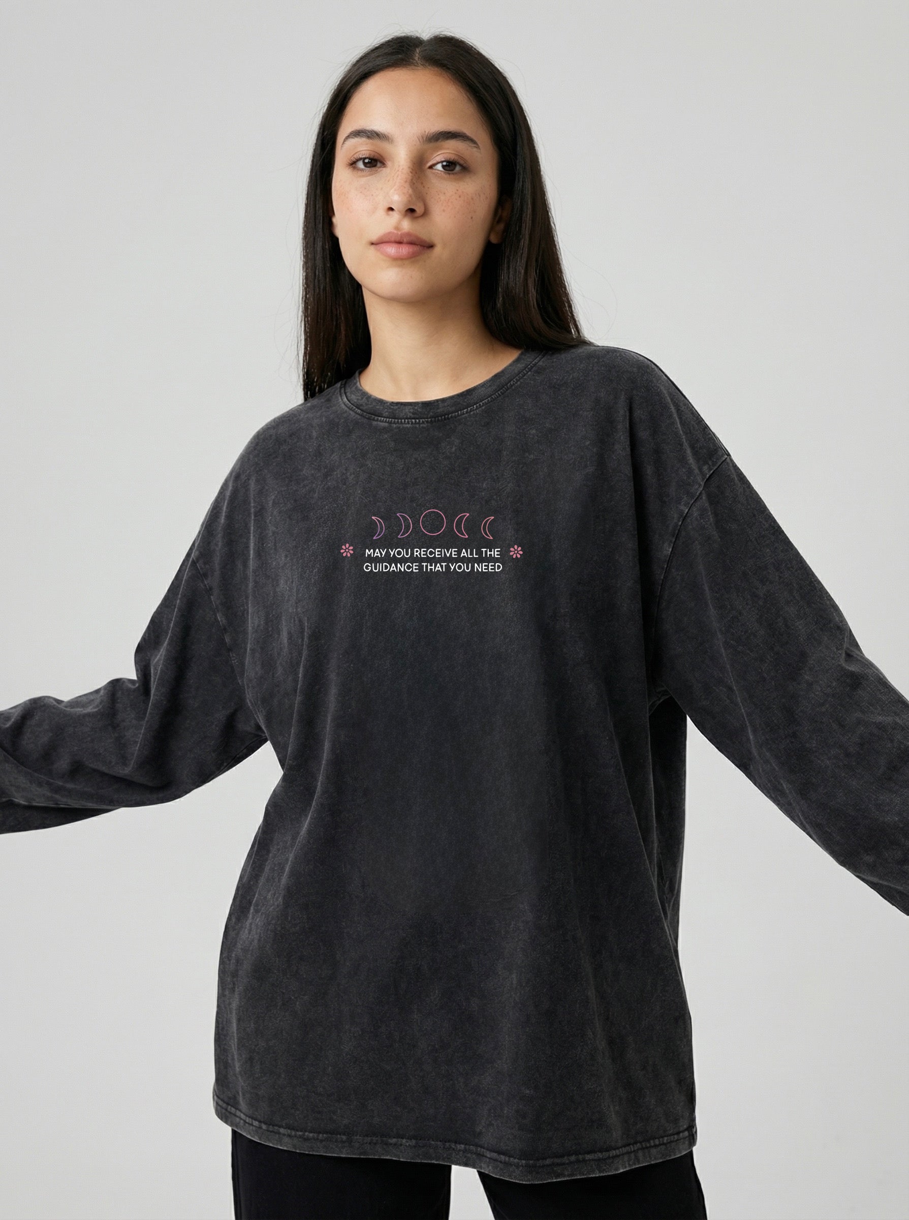 Receive Guidance Long Sleeves Washed T-Shirt