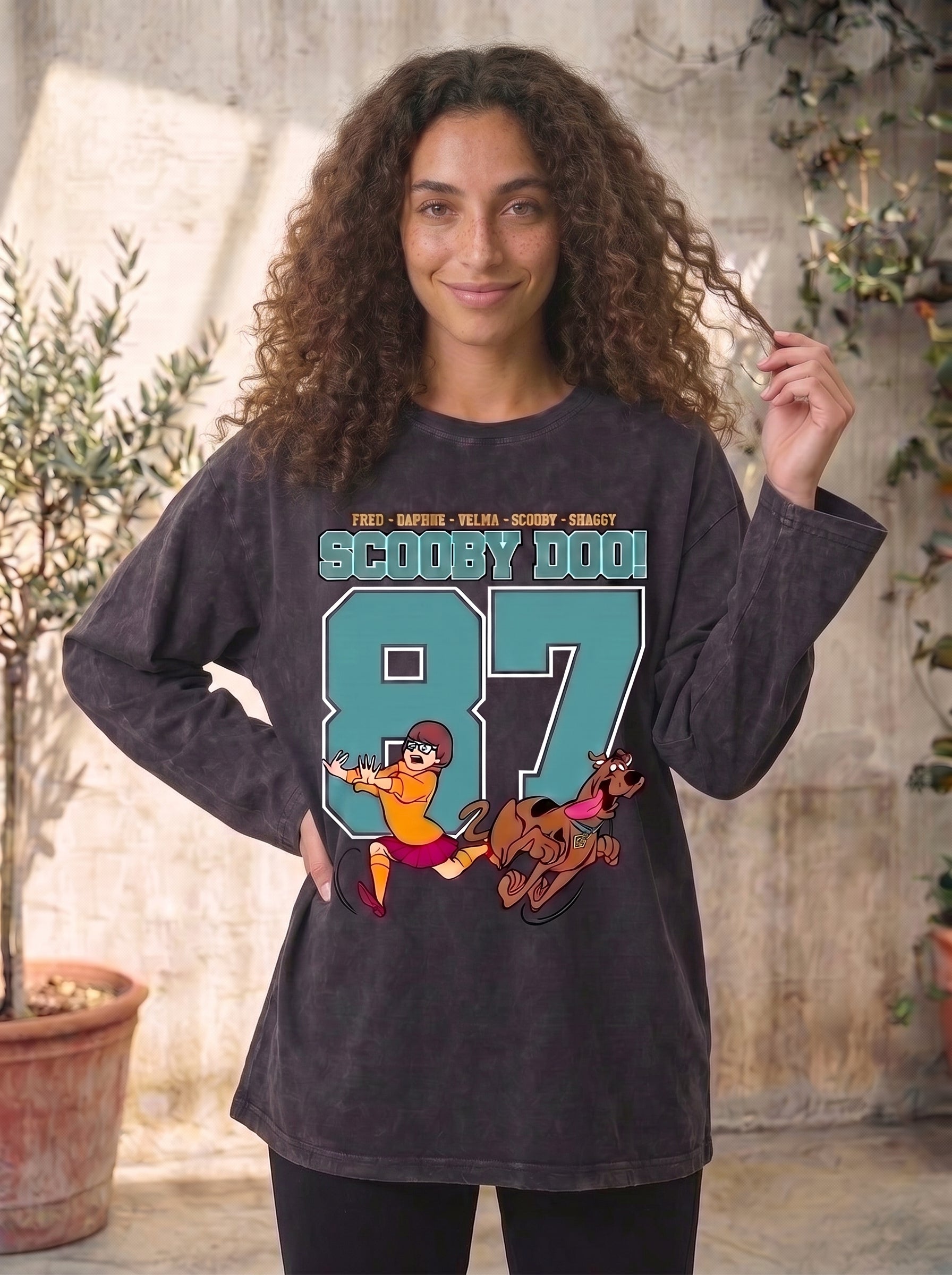87 Scooby Doo Long Sleeves Washed T-Shirt