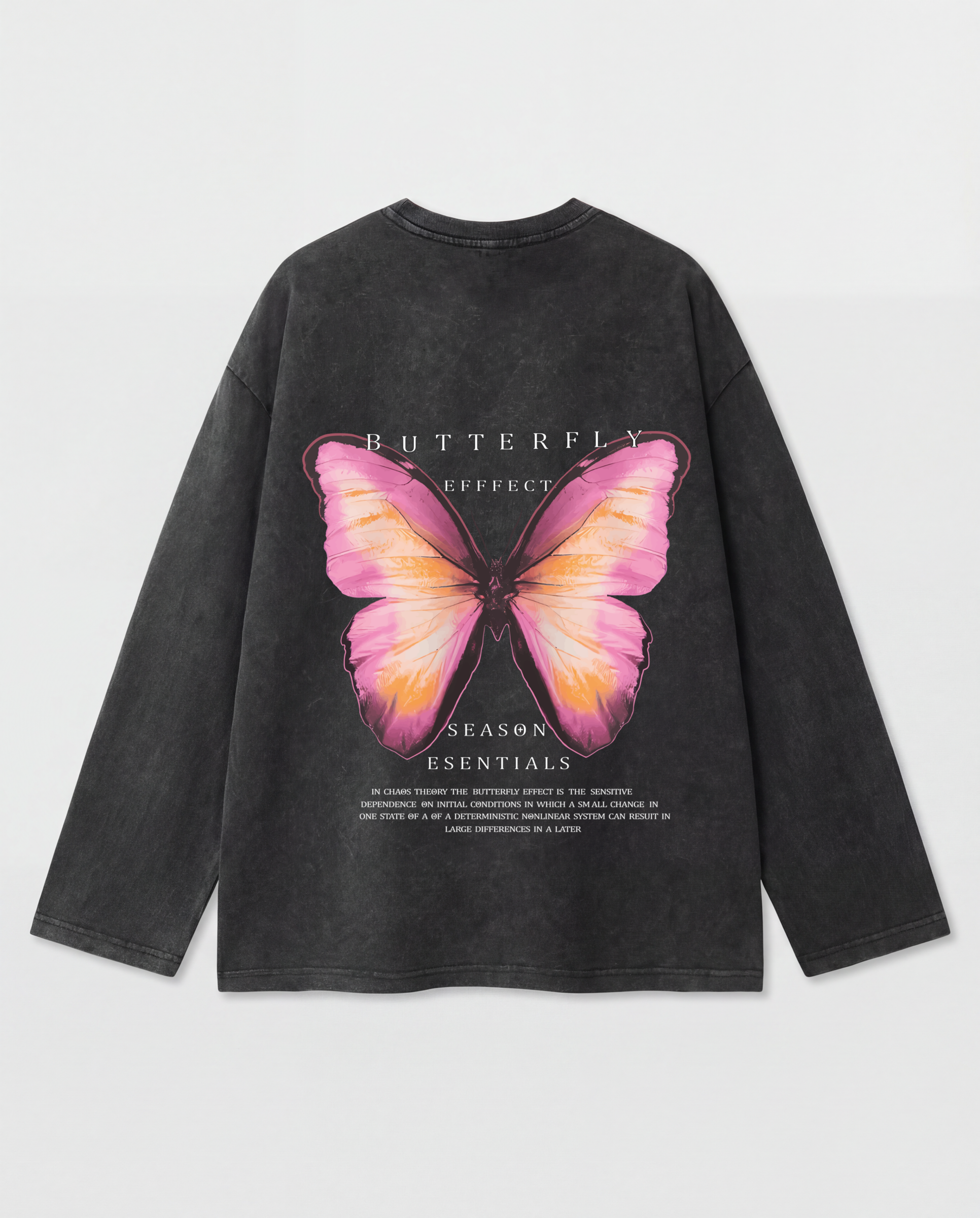 Butterfly Effect Long Sleeves Washed T-Shirt