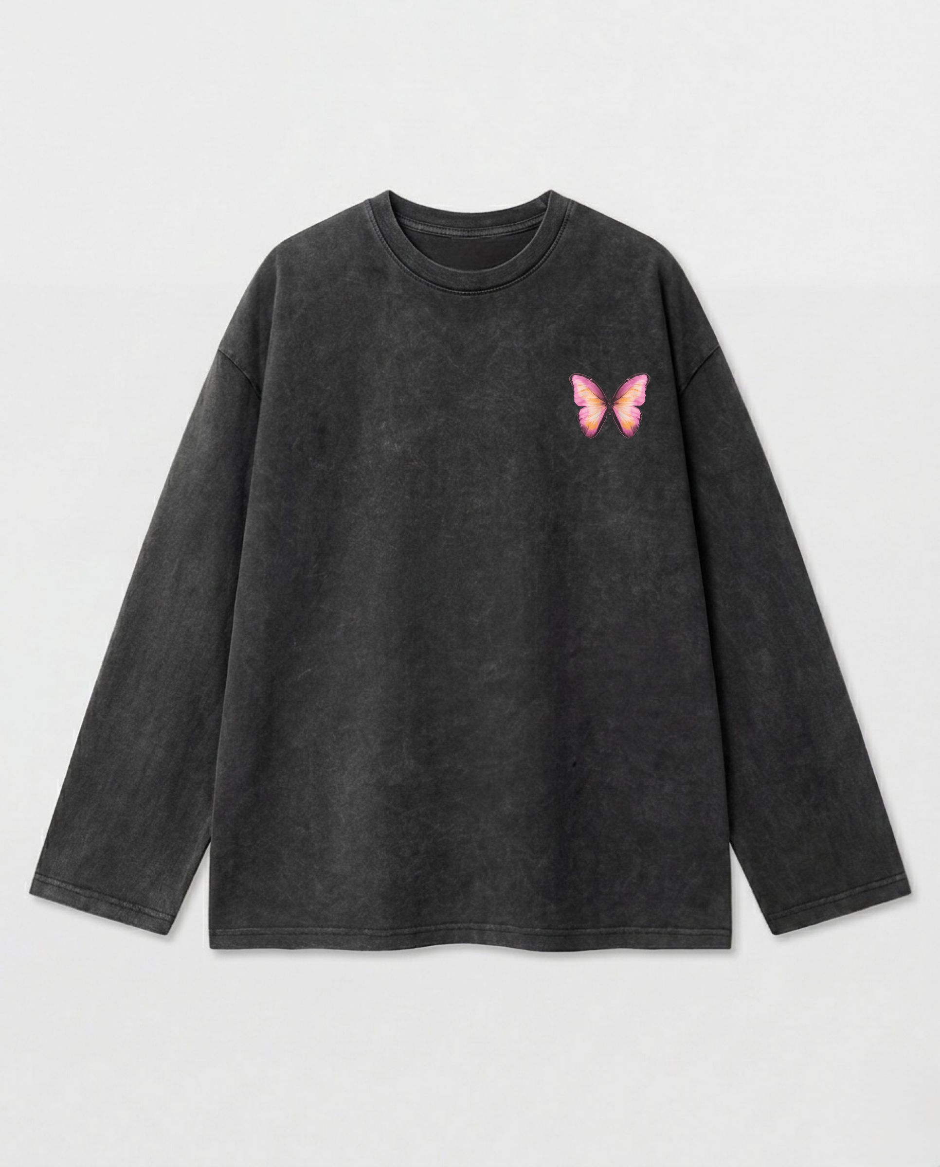 Butterfly Effect Long Sleeves Washed T-Shirt