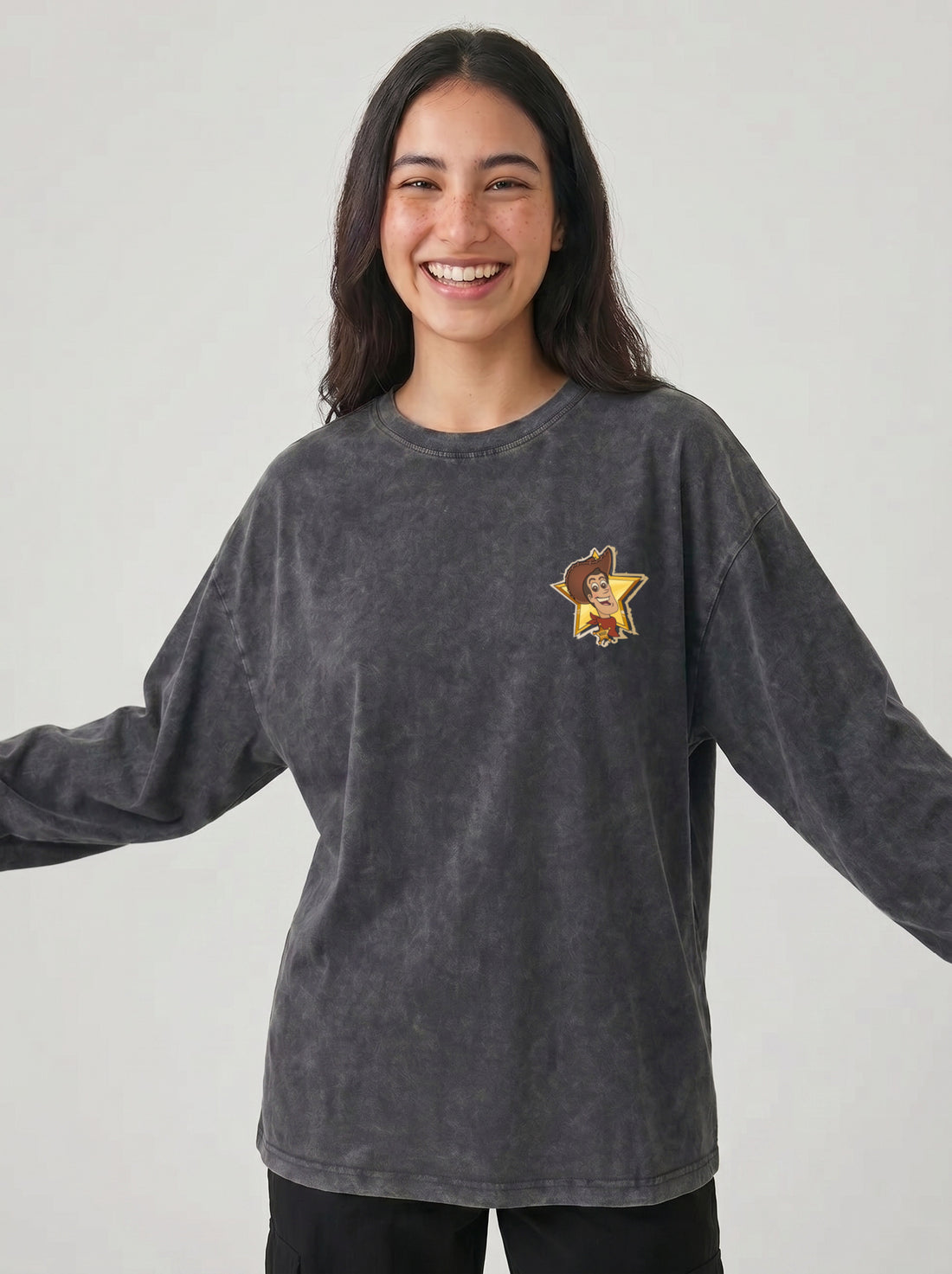 Woody Long Sleeves Washed T-Shirt
