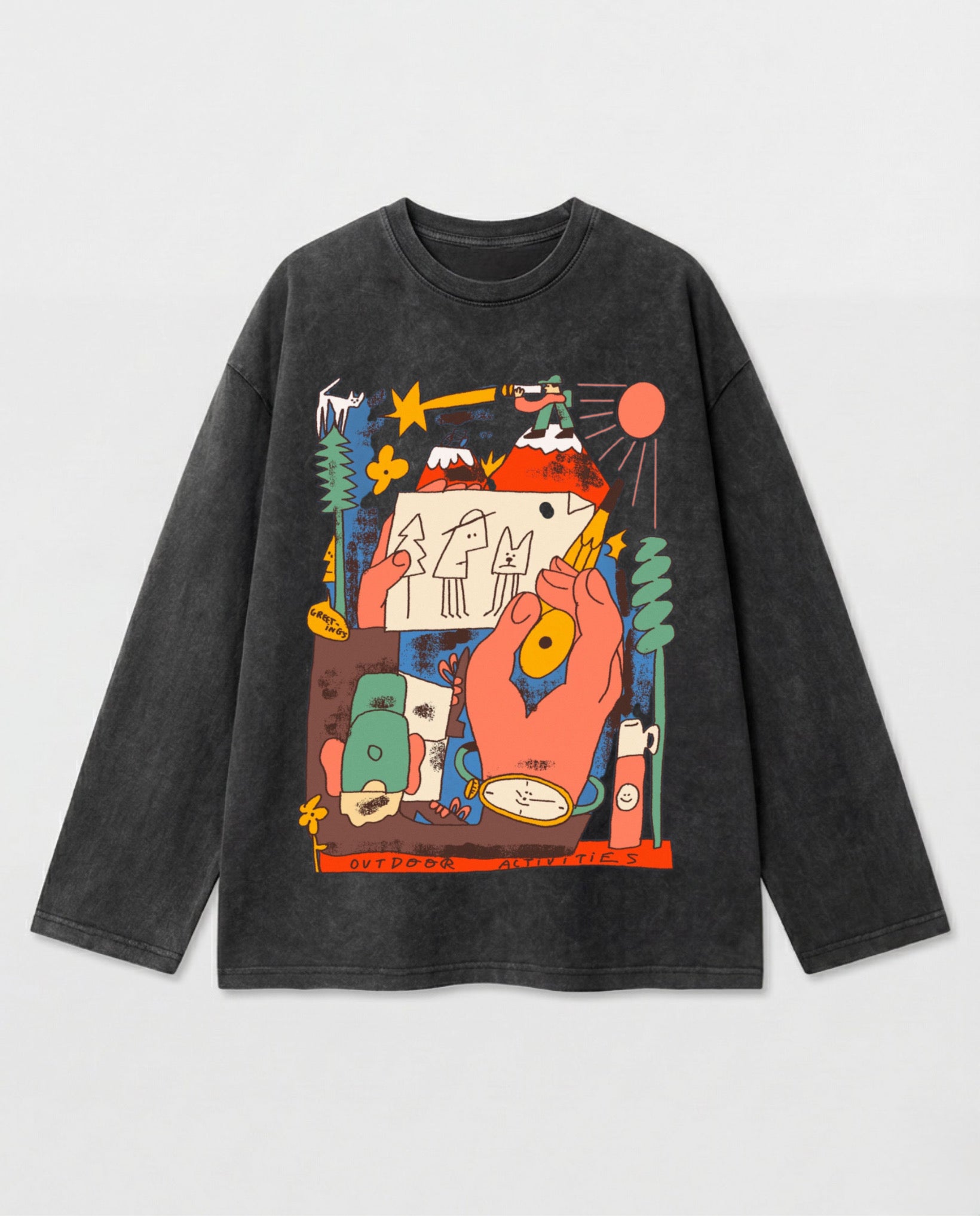 Forest Home Long Sleeves Washed T-Shirt