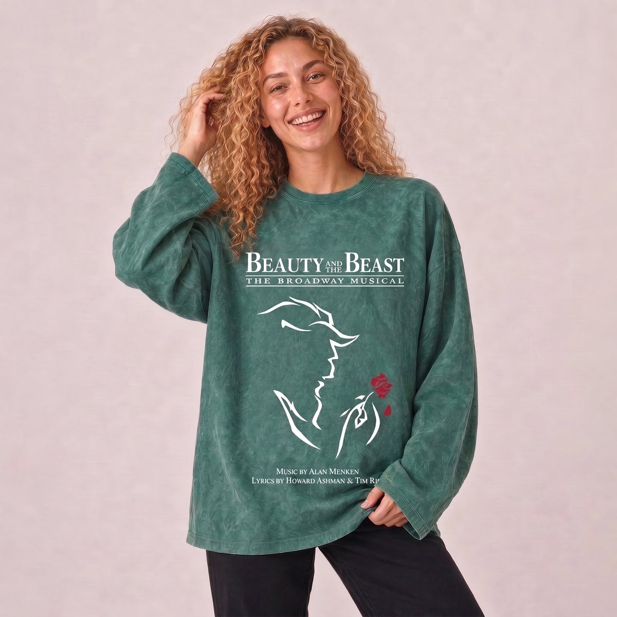 Beauty & Beast Long Sleeves Washed T-Shirt