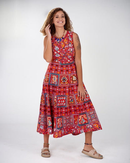 Red Elephant Dress - Hippies Town