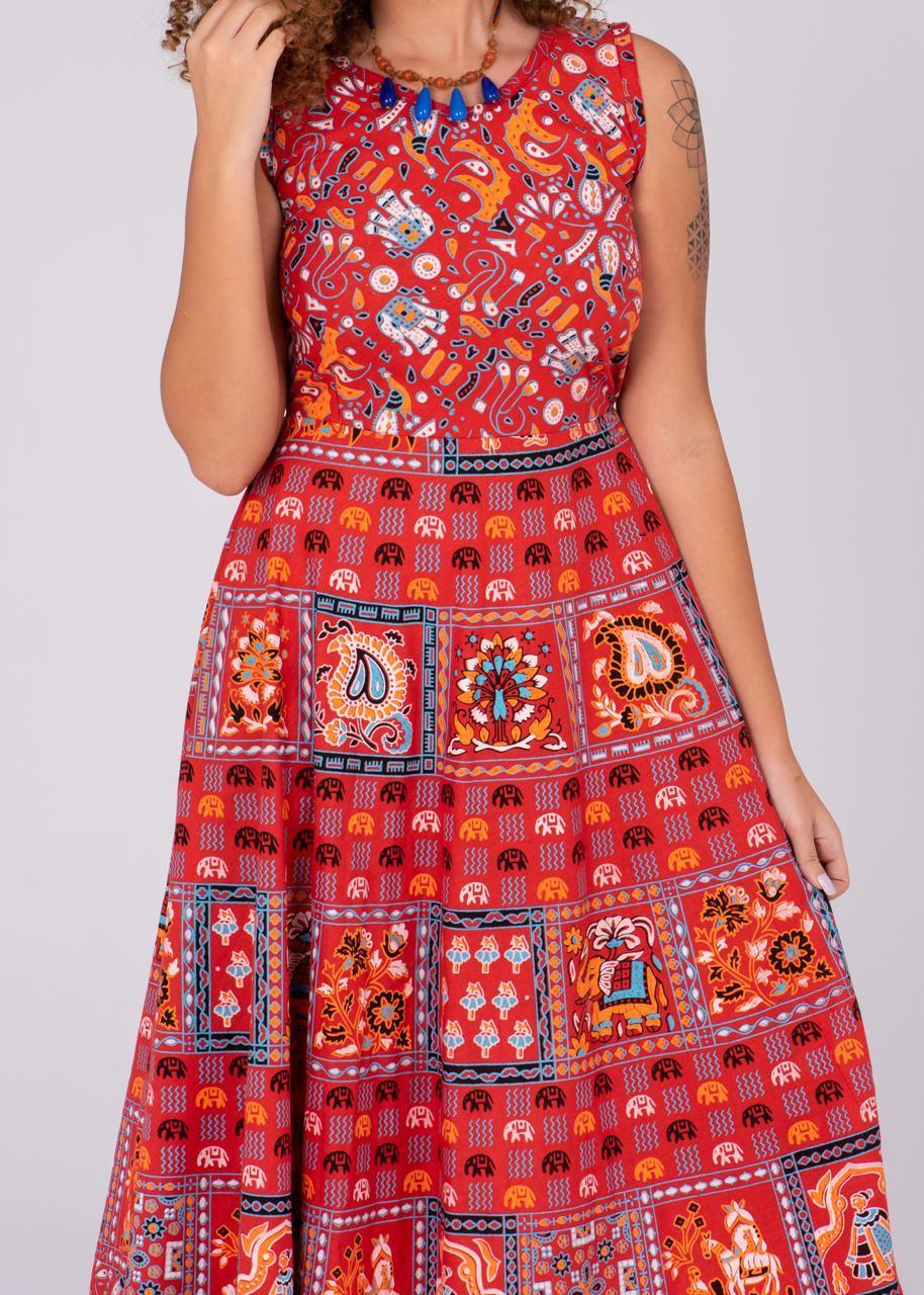 Red Elephant Dress - Hippies Town