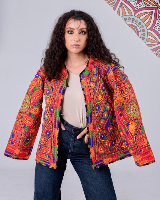 Hippie embroidered jacket ( Handmade ) - Hippies Town