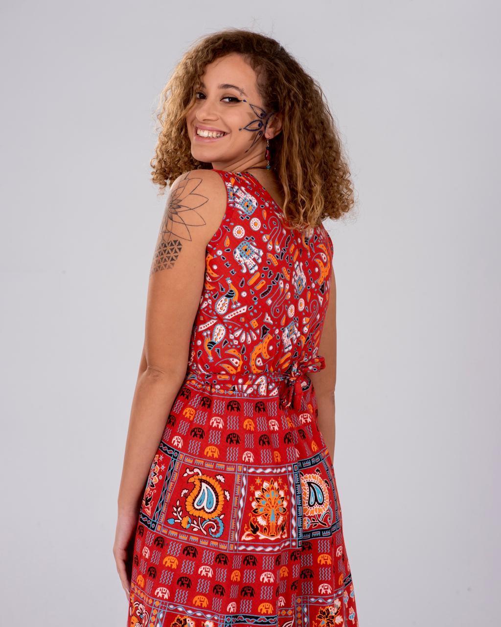 Red Elephant Dress - Hippies Town