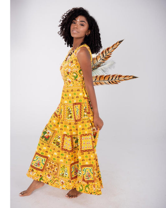 Yellow Elephant Dress - Hippies Town