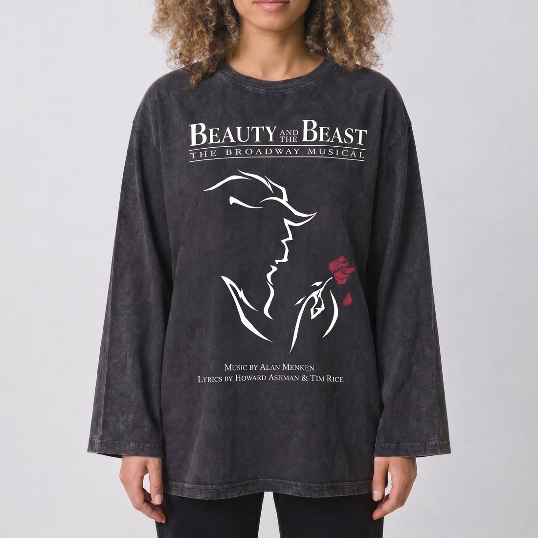 Beauty & Beast Long Sleeves Washed T-Shirt - Hippies TownHippies Town