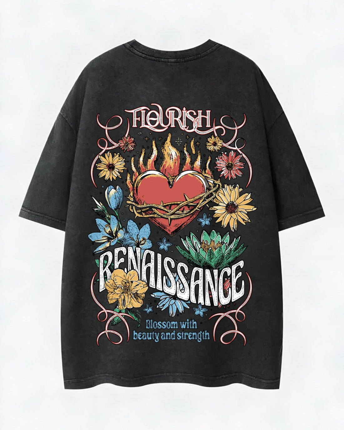 Beauty & Strength Washed T-Shirt ( S ) - Hippies TownHippies Town