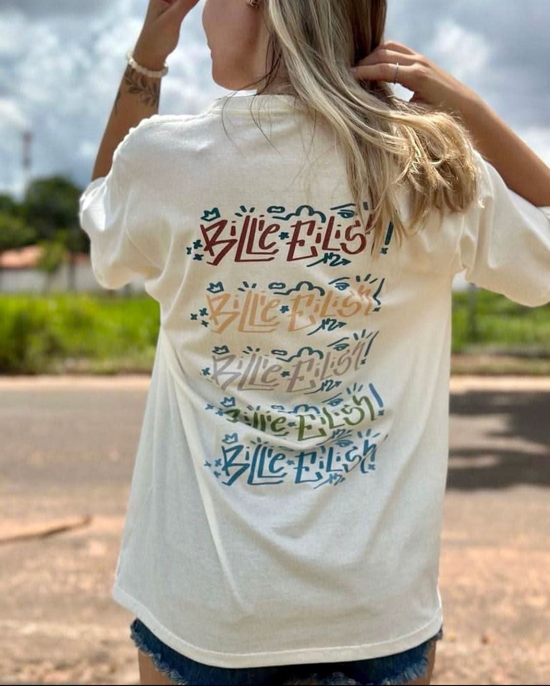 Billie Eilish In White T-Shirt - Hippies TownT-shirtHippies Town