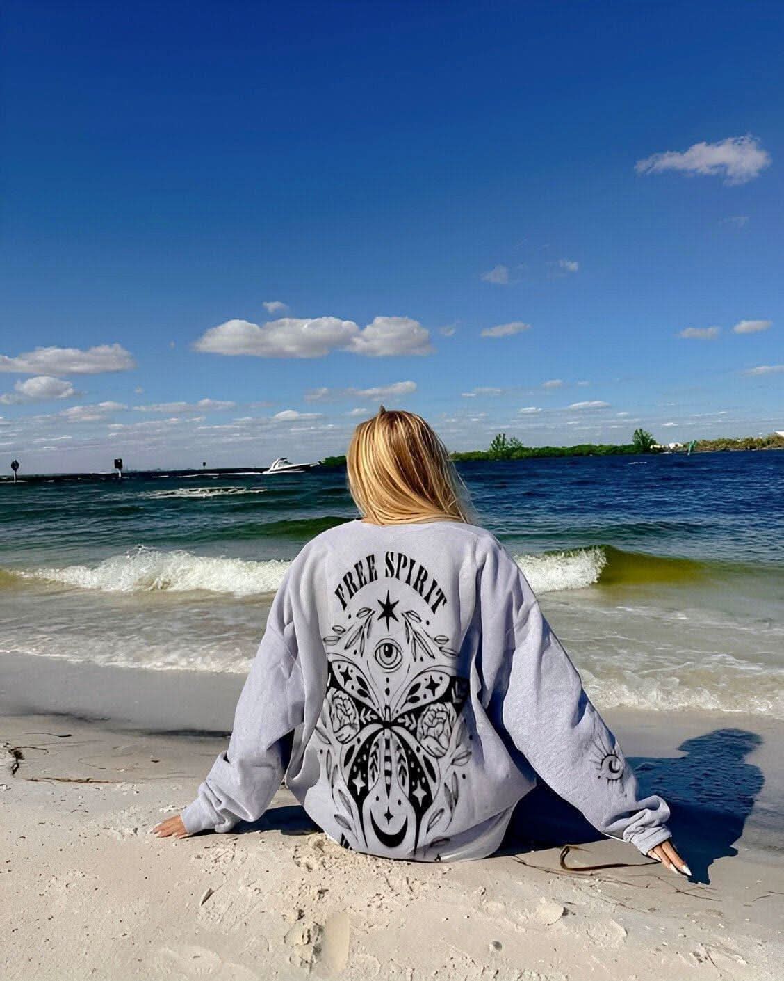 Black Butterfly Crewneck - Hippies TownCrewneckHippies Town