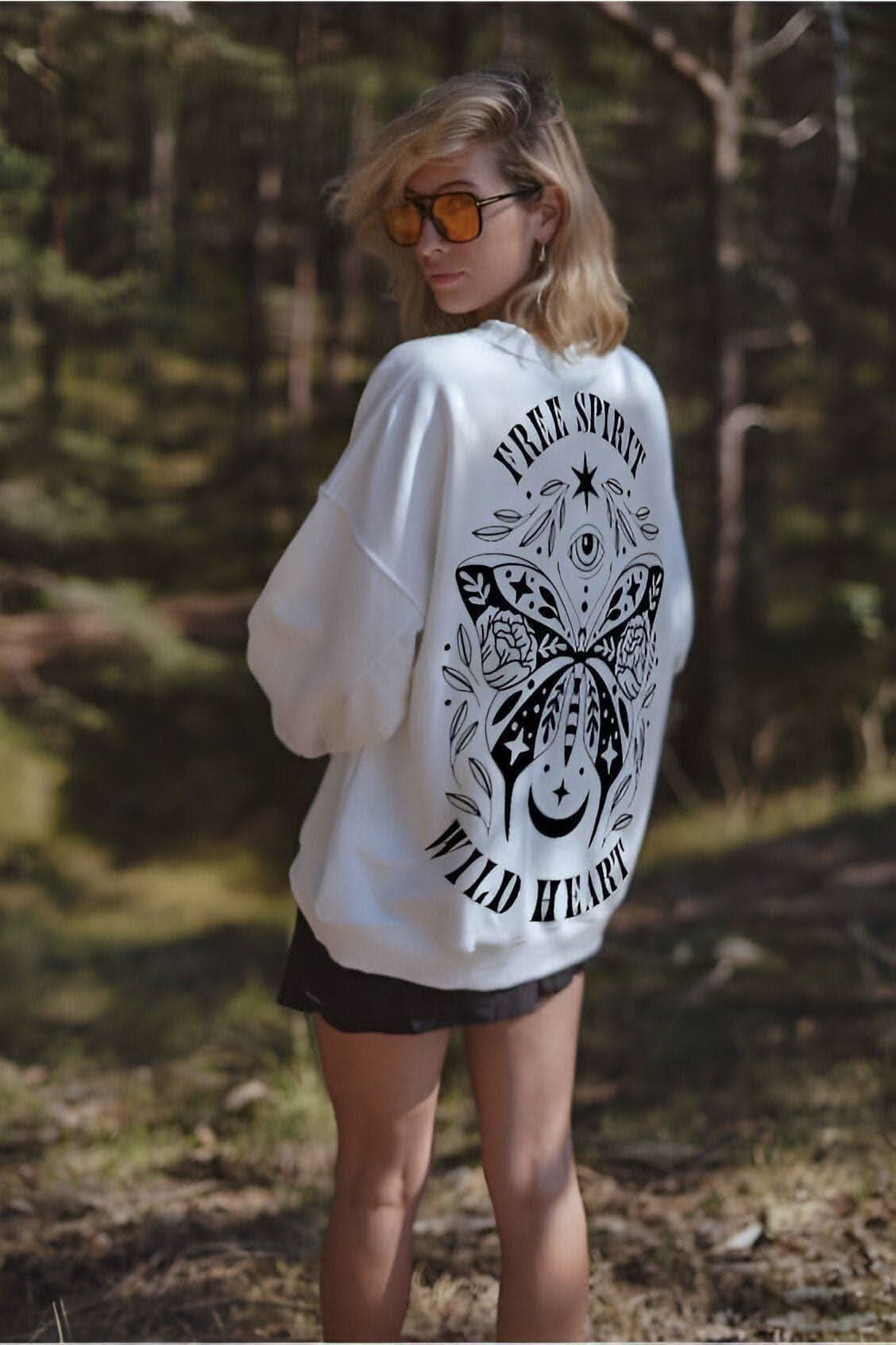 Black Butterfly Crewneck - Hippies TownCrewneckHippies Town