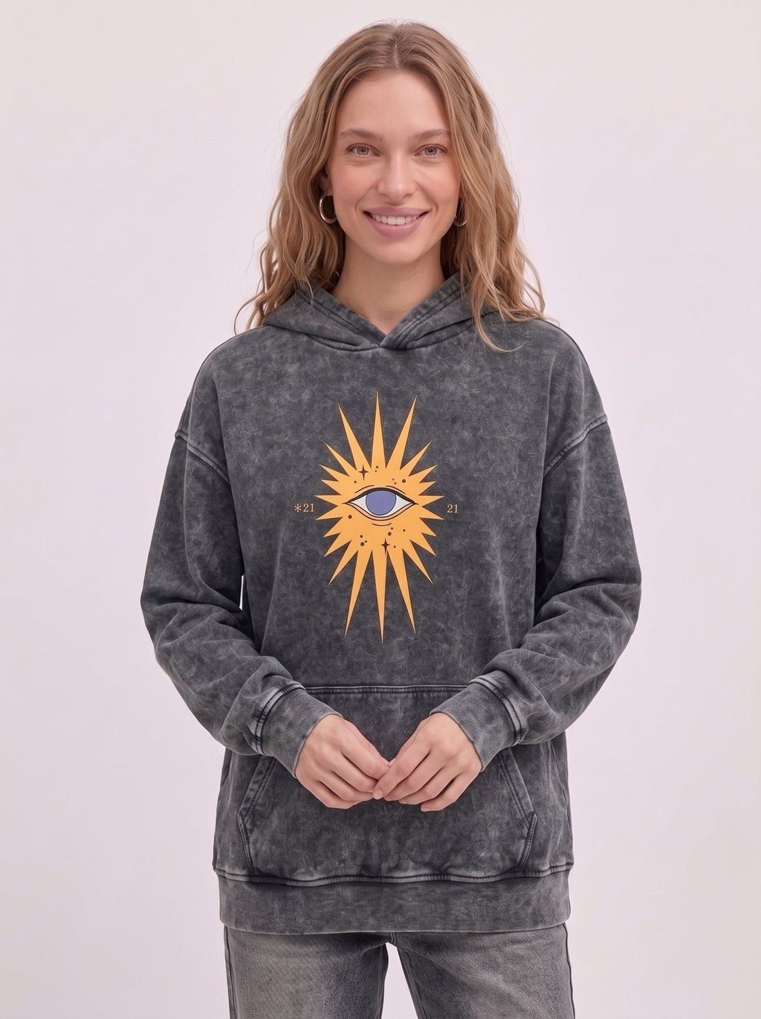 Black Sun Acid Washed - Hippies TownHoodieHippies Town