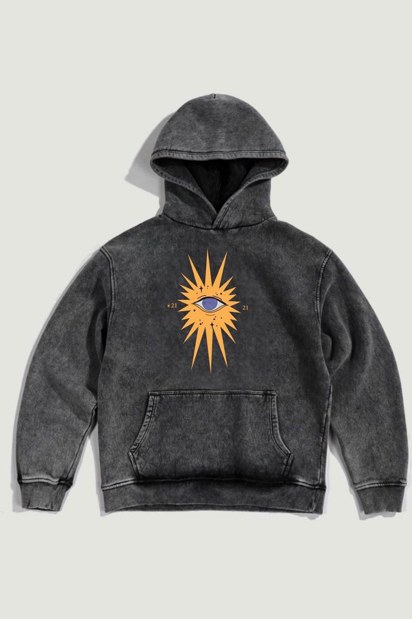 Black Sun Acid Washed - Hippies TownHoodieHippies Town