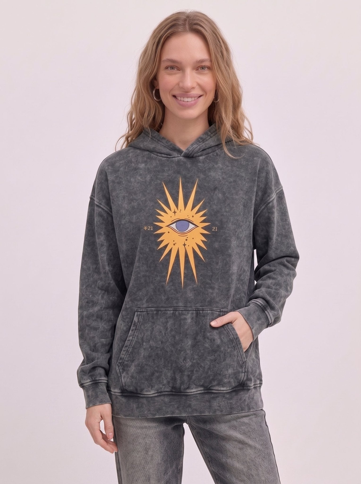 Black Sun Acid Washed - Hippies TownHoodieHippies Town