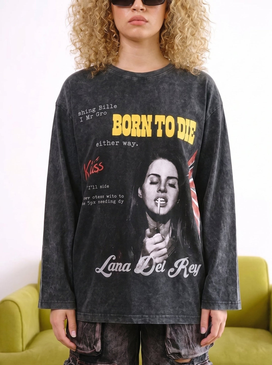 Born To Die Long Sleeves Washed T-Shirt - Hippies TownT-shirtHippies Town