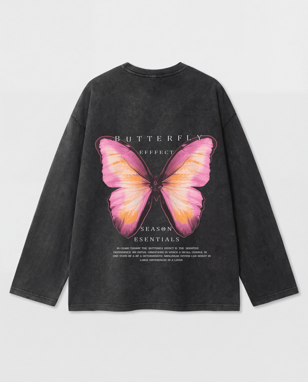 Butterfly Effect Long Sleeves Washed T-Shirt - Hippies TownHippies Town