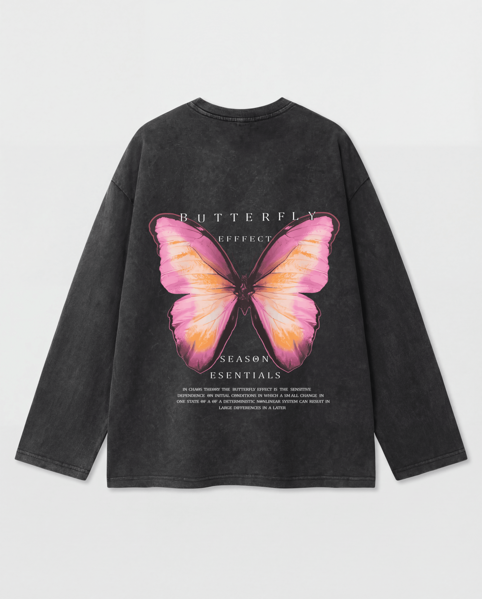 Butterfly Effect Long Sleeves Washed T-Shirt - Hippies TownHippies Town