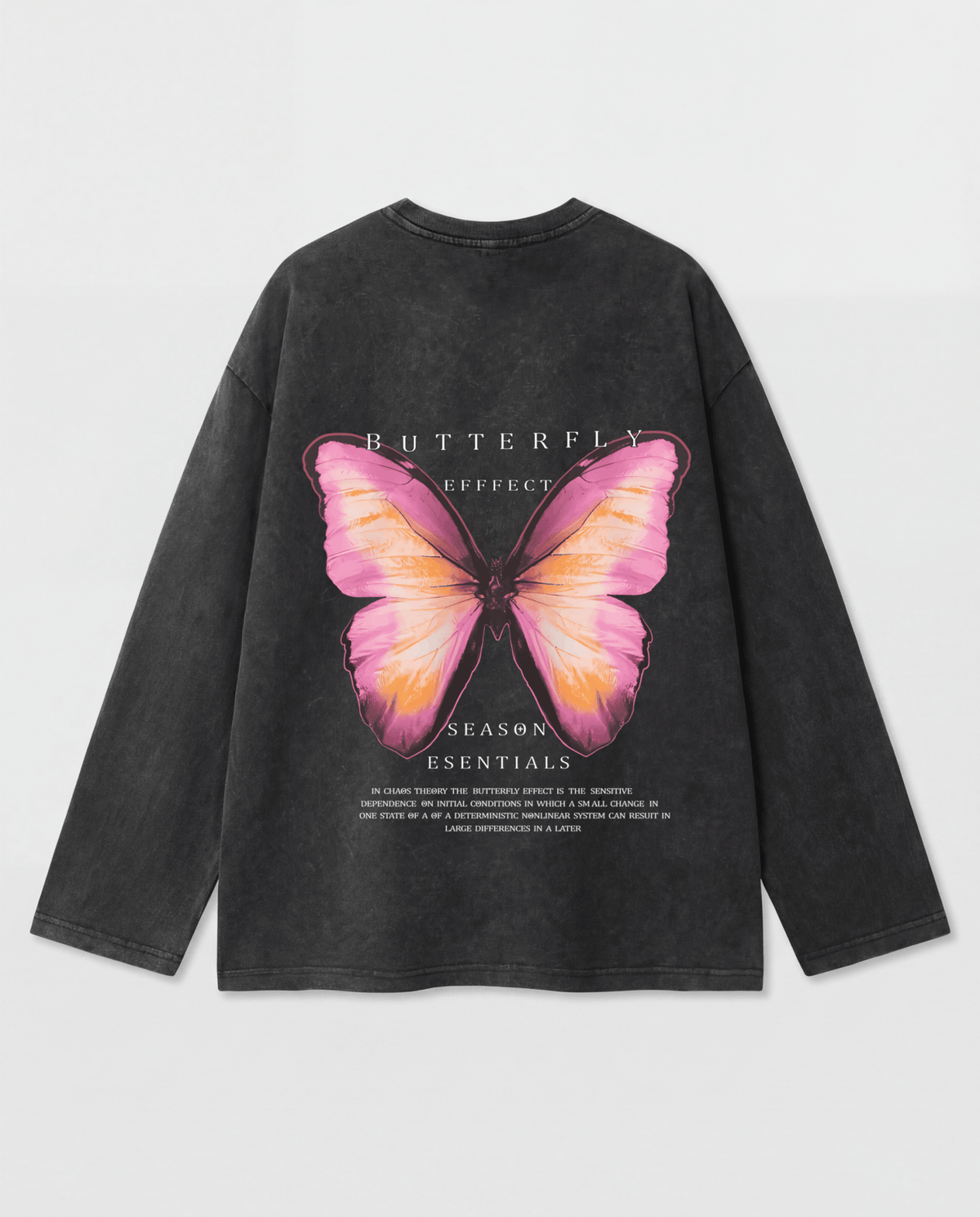 Butterfly Effect Long Sleeves Washed T-Shirt - Hippies TownHippies Town